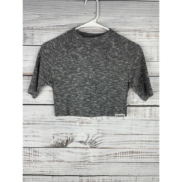 Gymshark Women's Charcoal Gray Slounge Crop Top Small Lounge Athleisure Workout - Picture 1 of 9